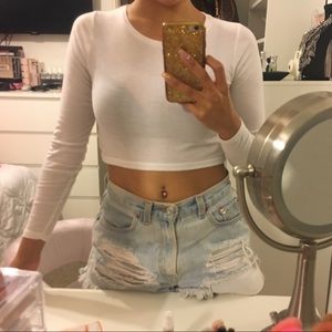 White Top Shop Crop Top